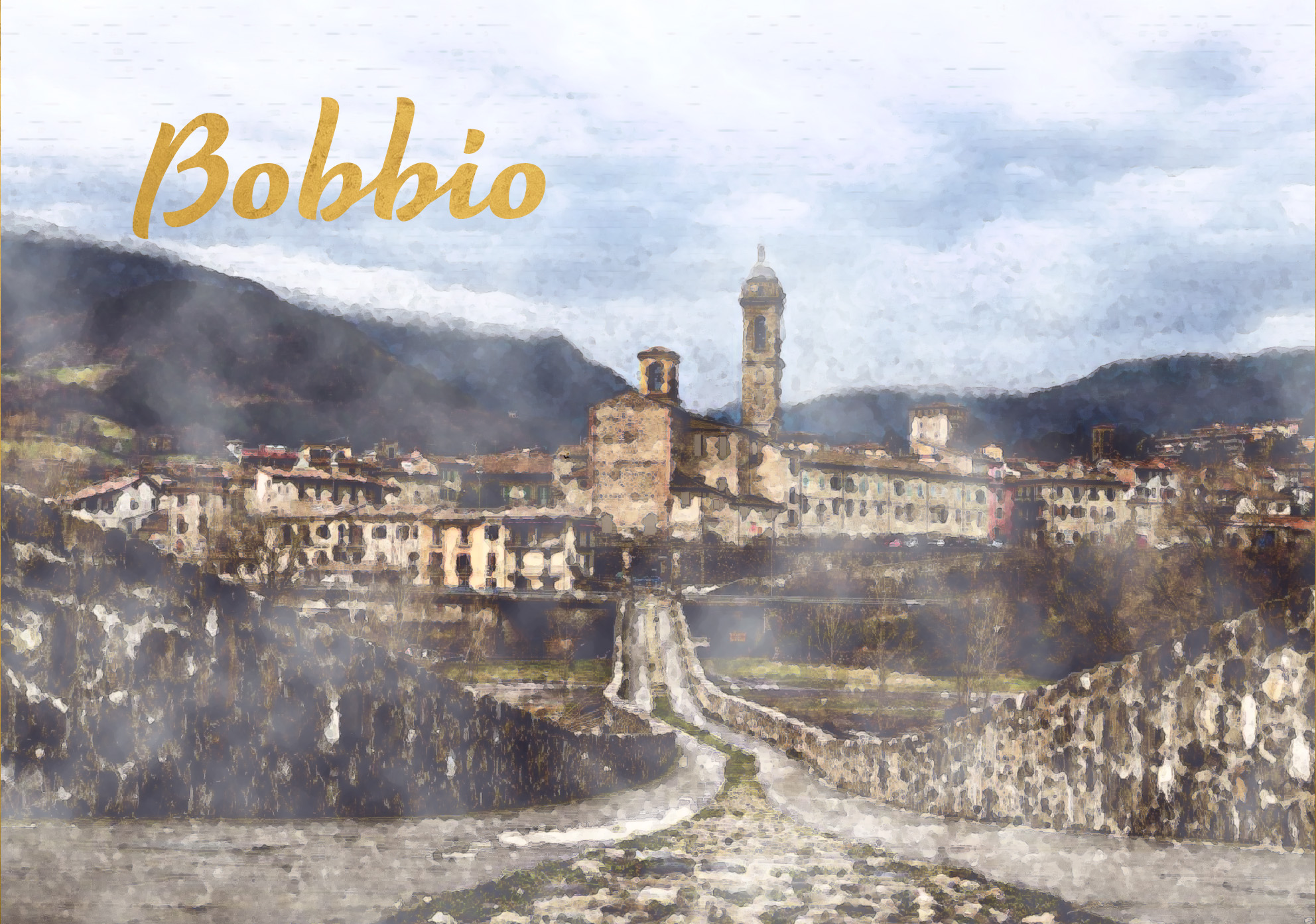 Magnete souvenir design Bobbio