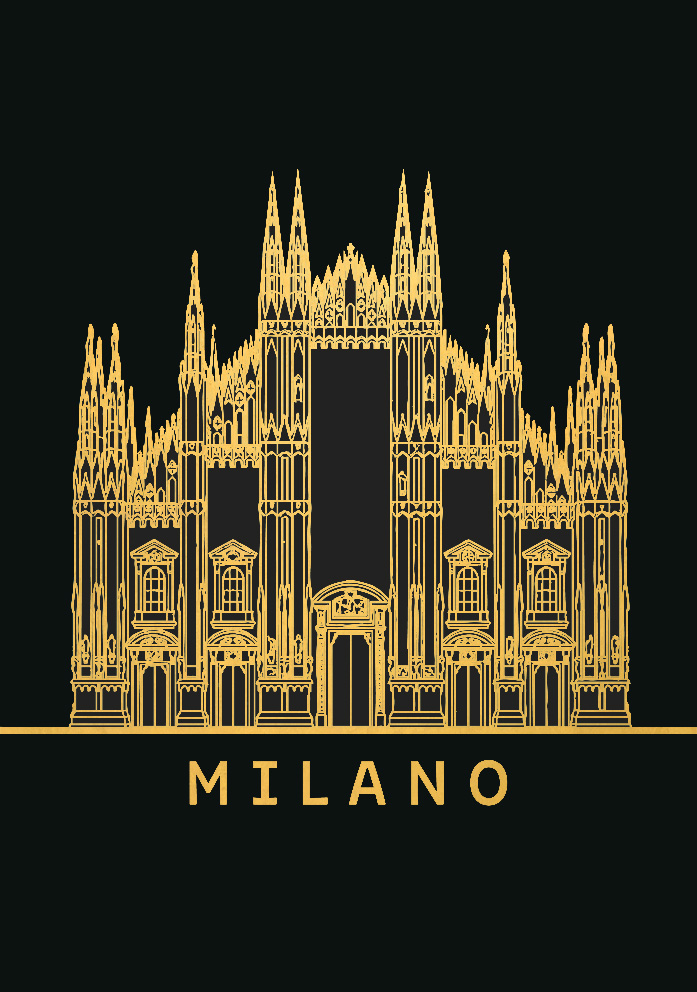 Souvenir design Milano skyline