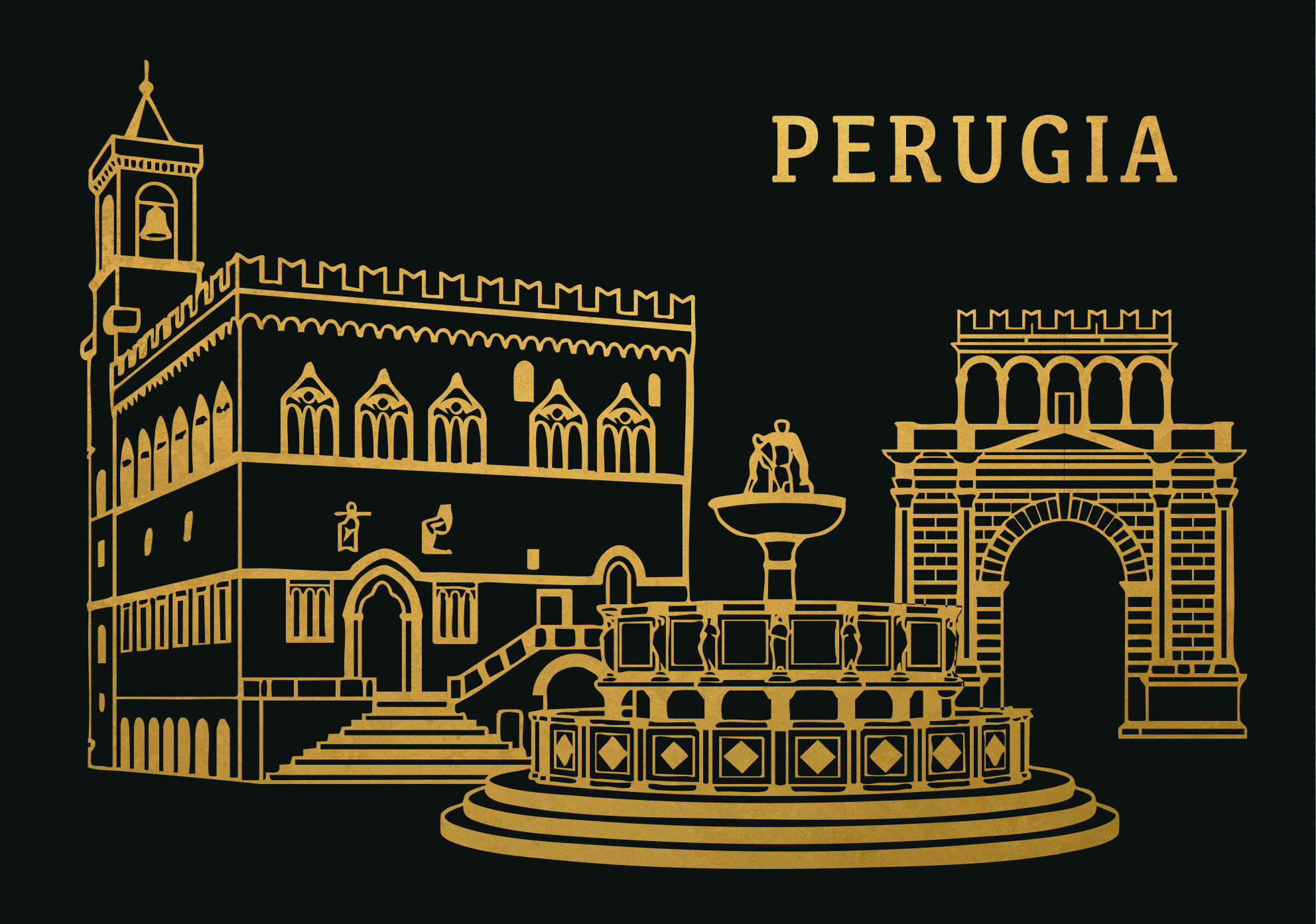 Magnete souvenir design Perugia