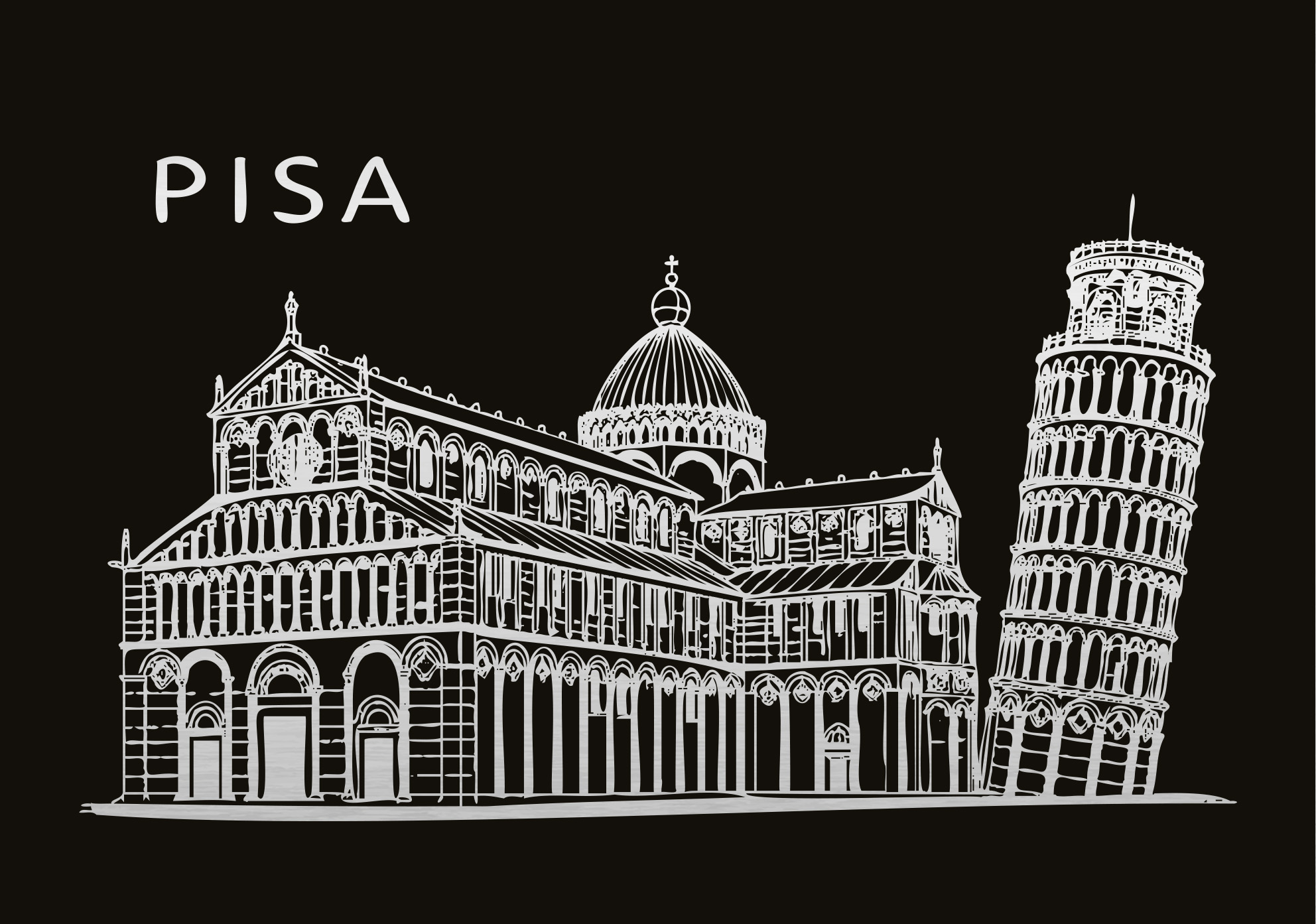 Magnete souvenir design Pisa