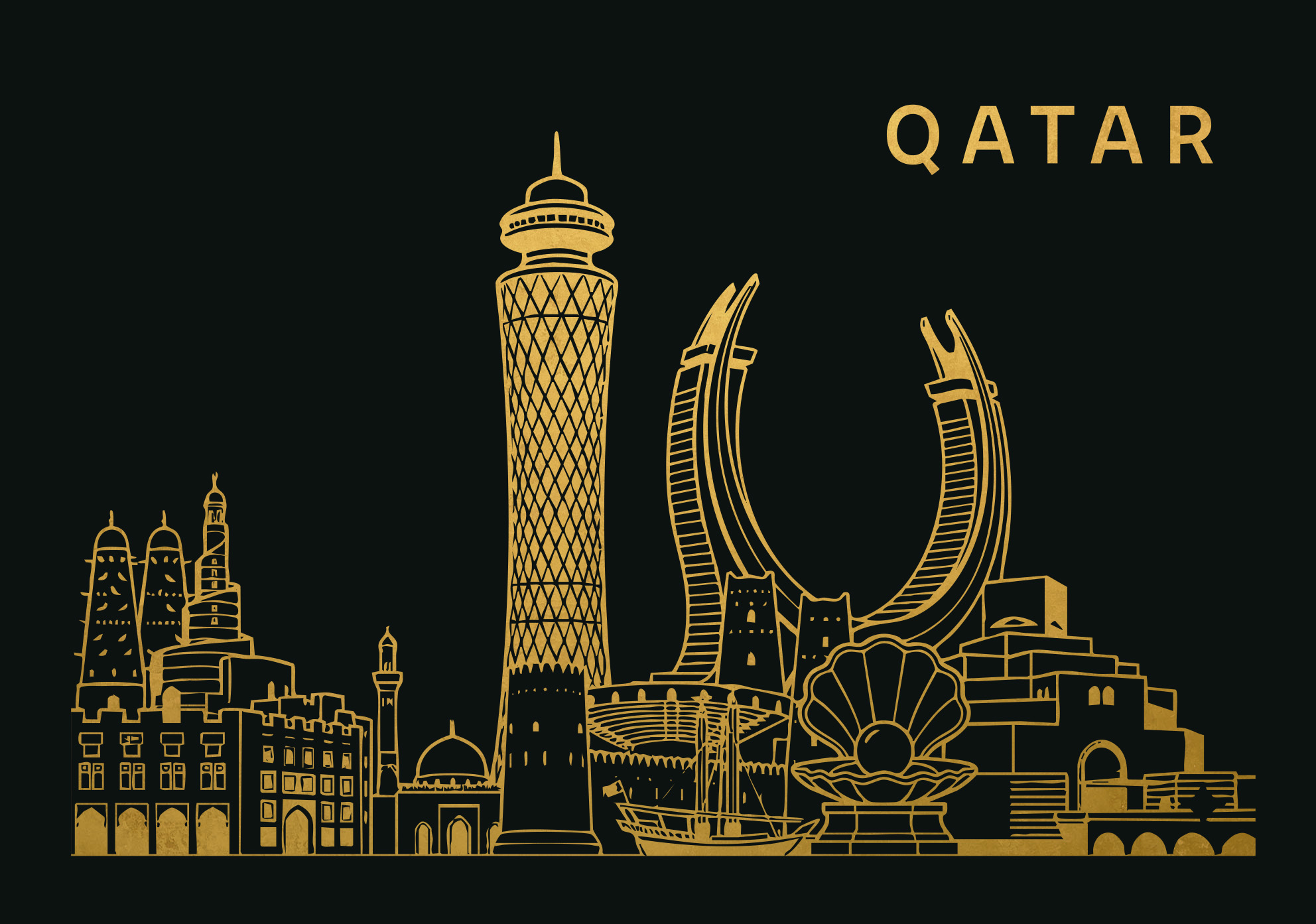 Magnete souvenir design Qatar