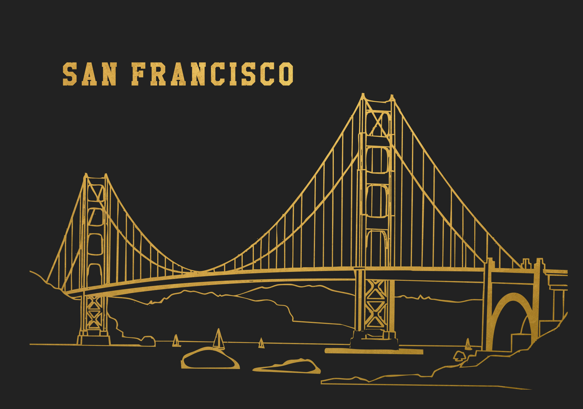 Magnete souvenir design San Francisco